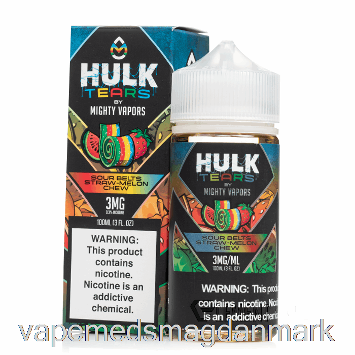 Vape Juice Sur Bælter Halm Melon Tygge - Hulk Tårer - 100ml 0mg